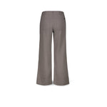 CIGALAS Pantaloni donna 167 Crop in cotone e lino Acciao
