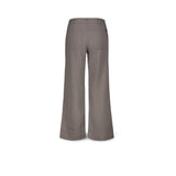 CIGALAS Pantaloni donna 167 Crop in cotone e lino Acciao
