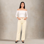 CIGALAS Pantaloni donna 237 in velluto Ecrù