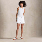 CIGALAS Shorts donna in cotone e lino Bianco