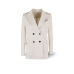 CIRCOLO1901 Blazer donna in cotone fiammato doppiopetto Avorio