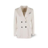 CIRCOLO1901 Blazer donna in cotone fiammato doppiopetto Avorio
