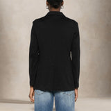 CIRCOLO1901 Blazer donna in piquet di cotone Nero