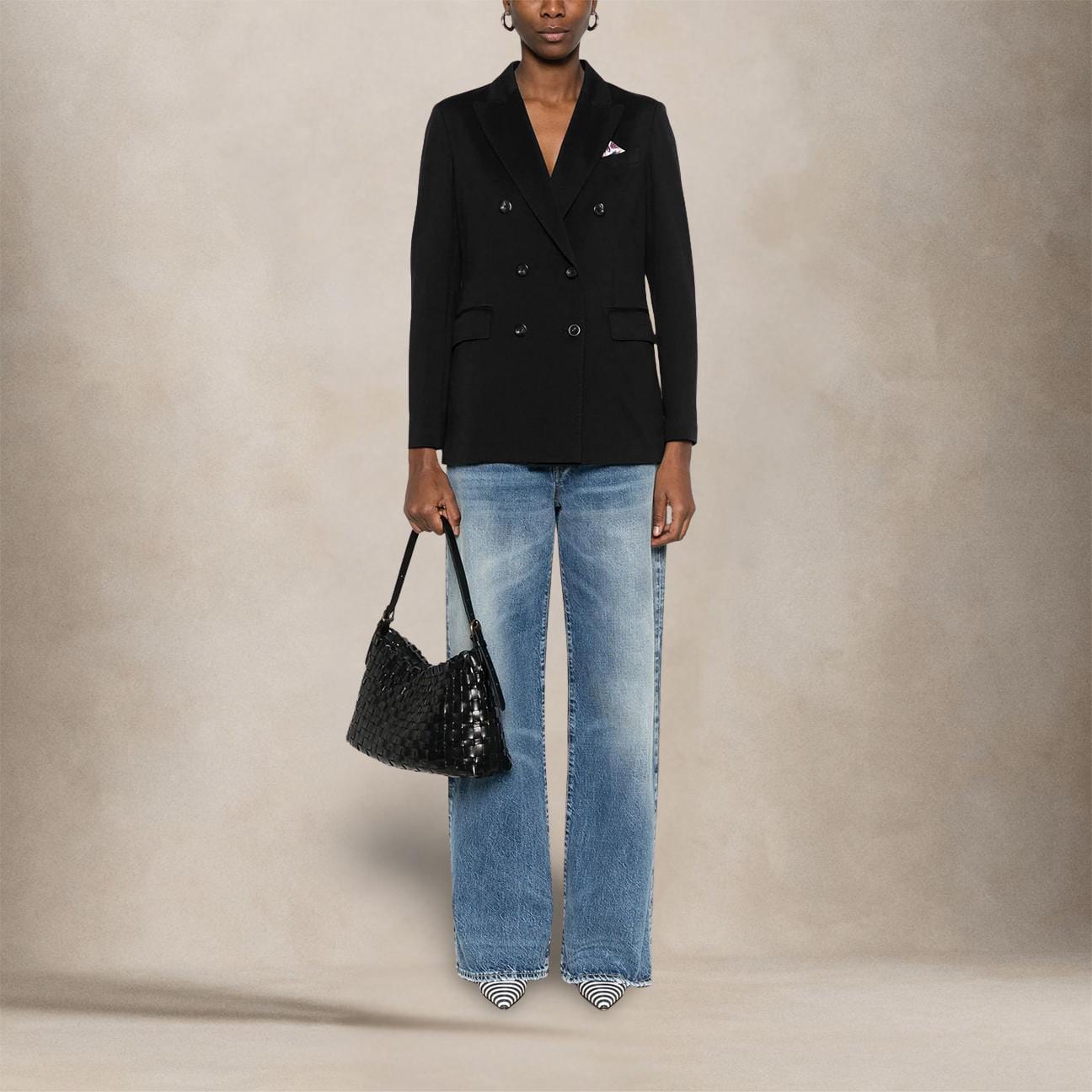 CIRCOLO1901 Blazer donna in piquet di cotone Nero