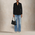 CIRCOLO1901 Blazer donna in piquet di cotone Nero