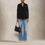 CIRCOLO1901 Blazer donna in piquet di cotone Nero