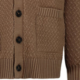 CIRCOLO1901 Cardigan uomo in pura lana Beige