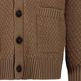 CIRCOLO1901 Cardigan uomo in pura lana Beige