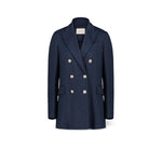 CIRCOLO1901 Giacca donna doppiopetto in lino e cotone Azzurro