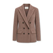 Giacca donna doppiopetto in velluto Beige scuro