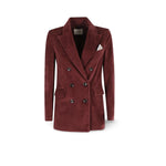 CIRCOLO1901 Giacca donna doppiopetto in velluto Borgogna