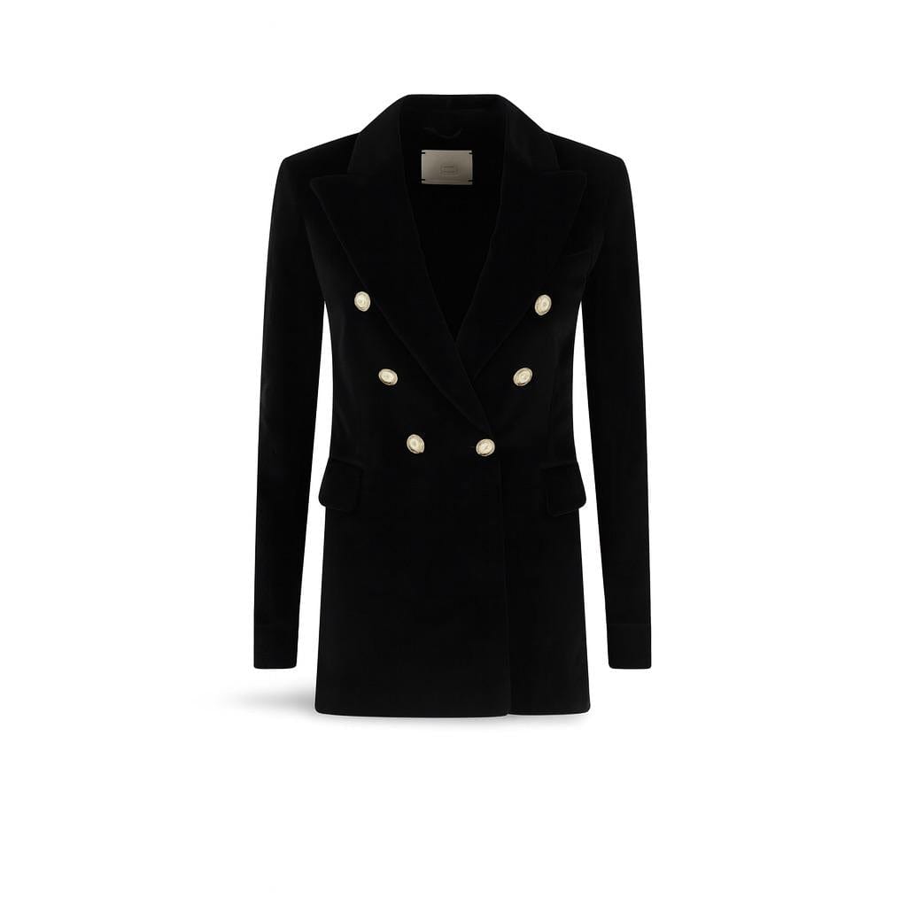CIRCOLO1901 Giacca donna doppiopetto in velluto Nero