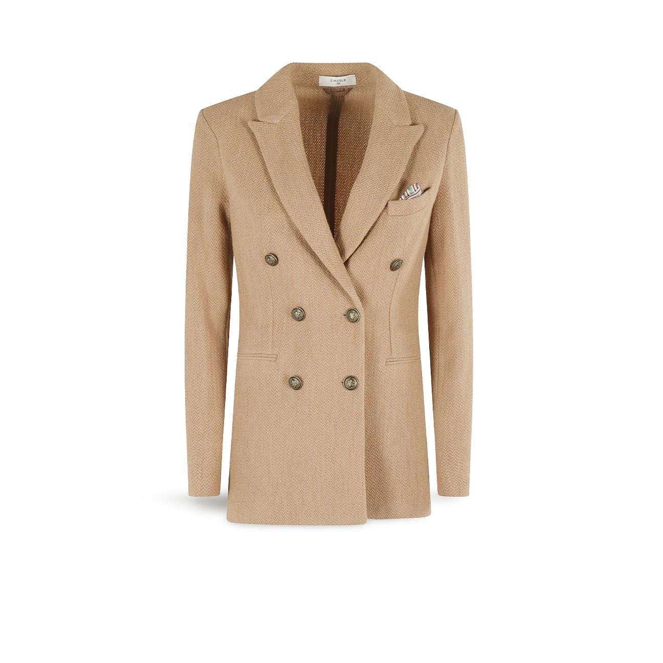 CIRCOLO1901 Giacca donna dopppiopetto in lana Cammello