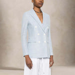 CIRCOLO1901 Giacca donna in lino e cotone Azzurro