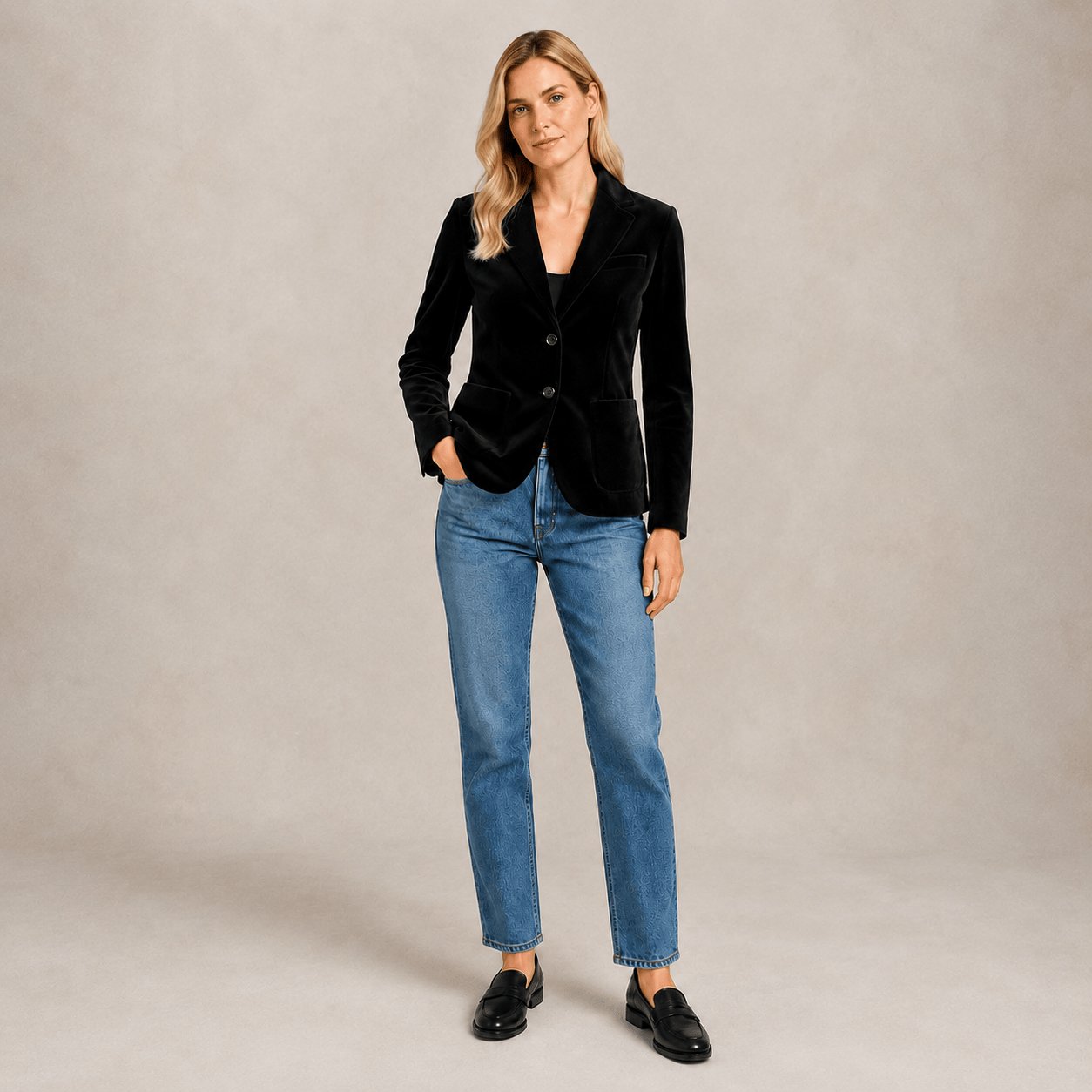 CIRCOLO1901 Giacca donna in velluto Slim Fit Nero