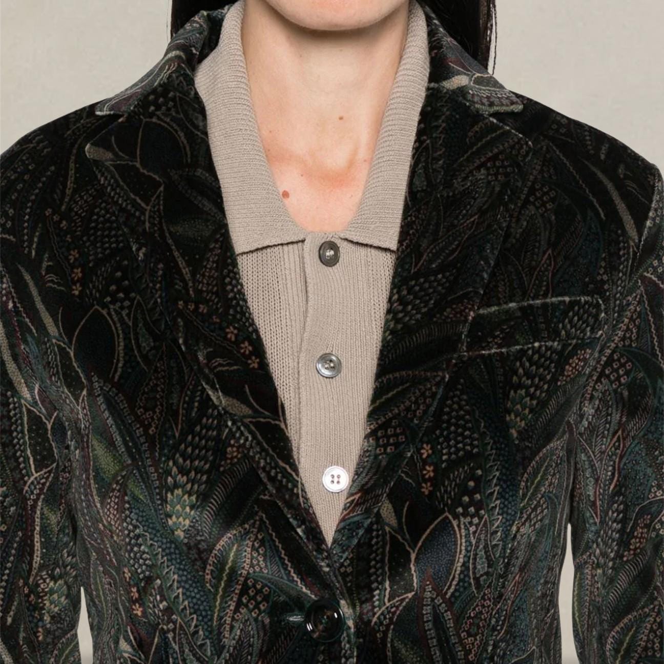 CIRCOLO1901 Giacca donna in velluto stampato Verde