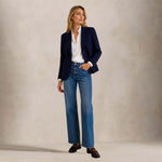 CIRCOLO1901 Giacca donna monopetto in piquet di lana Blue