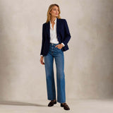CIRCOLO1901 Giacca donna monopetto in piquet di lana Blue
