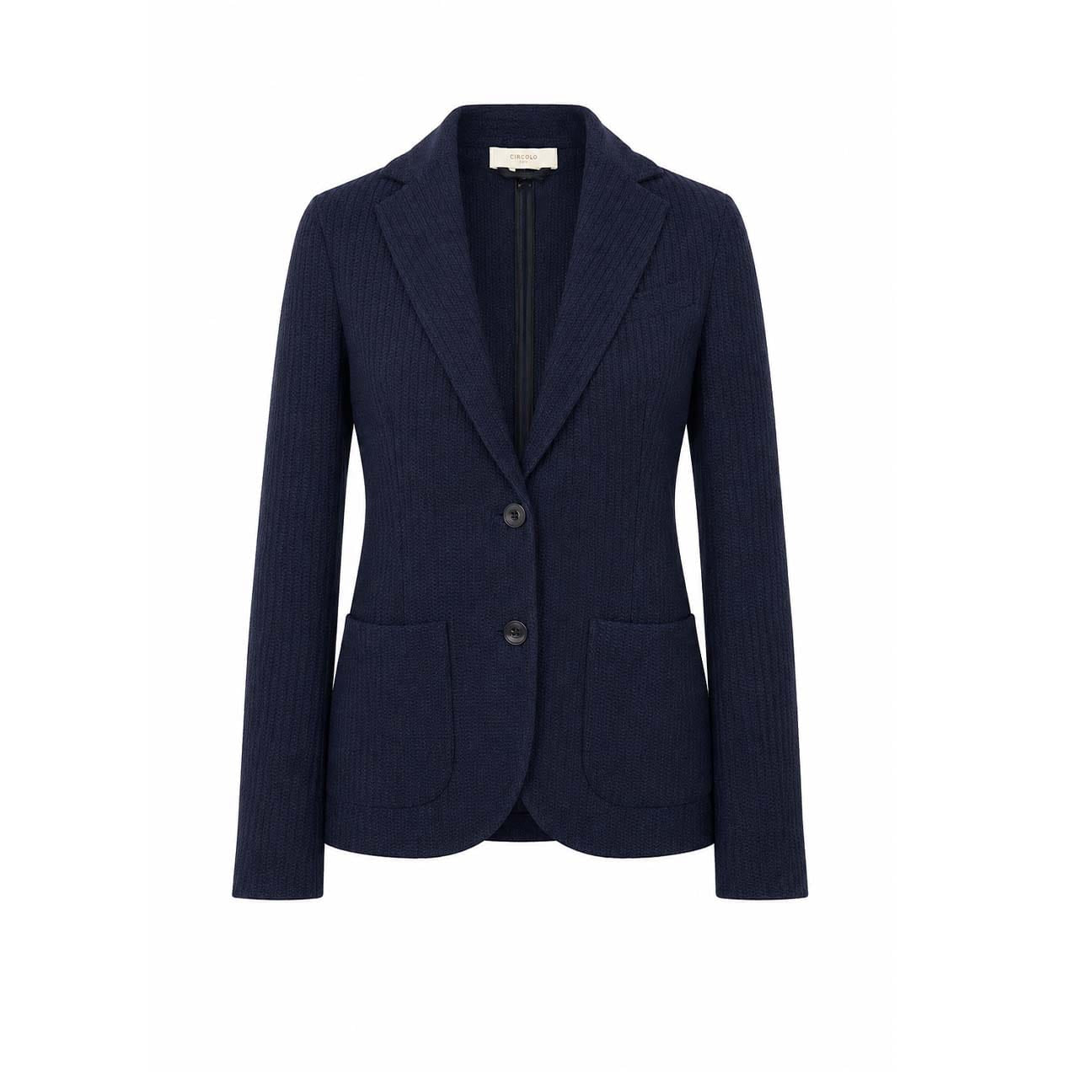 CIRCOLO1901 Giacca donna monopetto in piquet di lana Blue