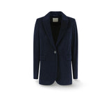 CIRCOLO1901 Giacca donna monopetto in velluto Blue