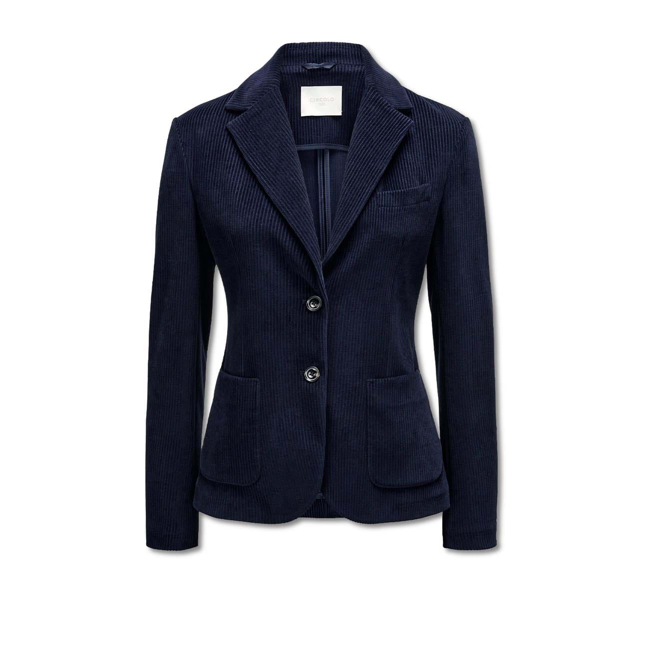 CIRCOLO1901 Giacca donna monopetto Slim in velluto Blue