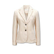 Giacca donna monopetto Slim in velluto Panna