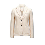 CIRCOLO1901 Giacca donna monopetto Slim in velluto Panna