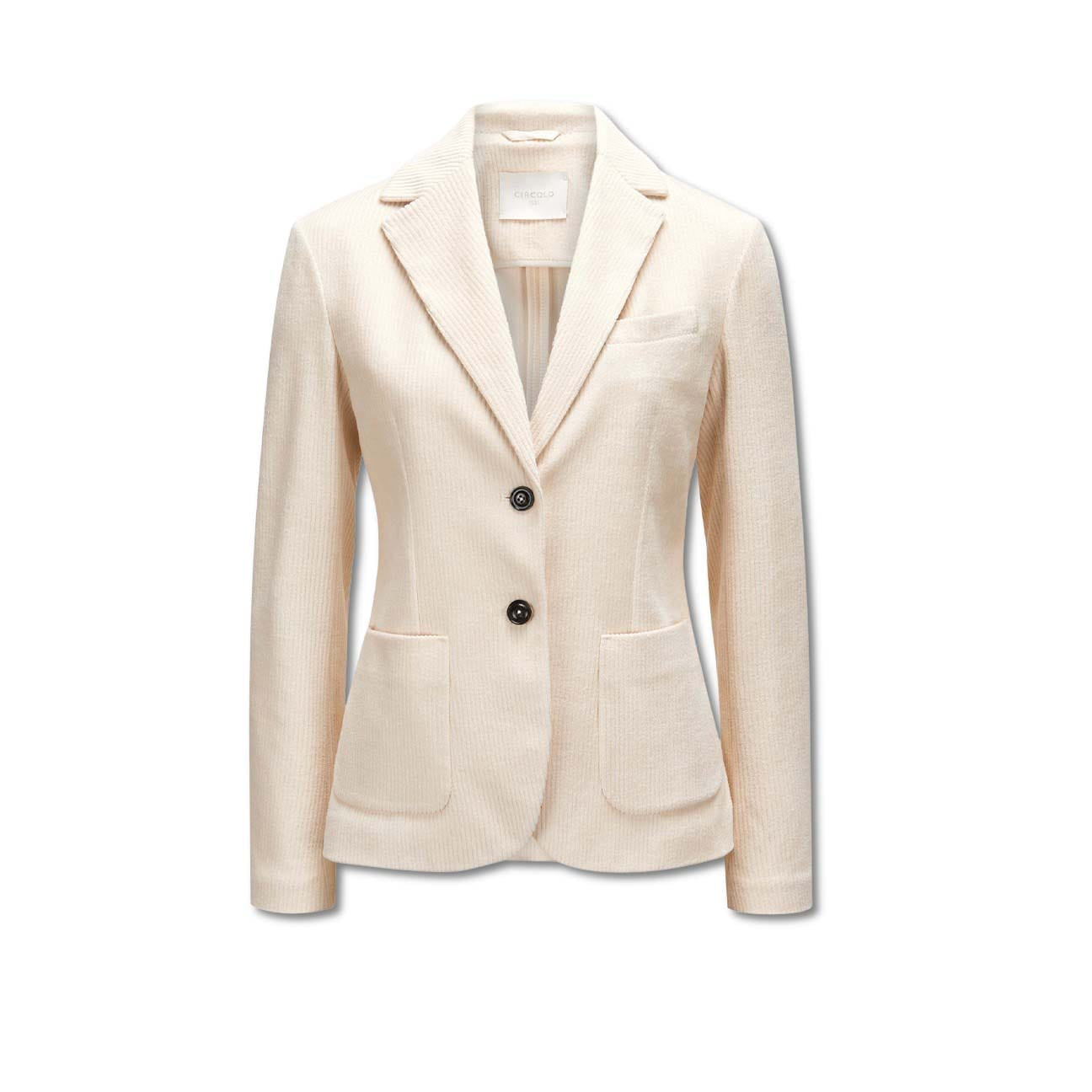 CIRCOLO1901 Giacca donna monopetto Slim in velluto Panna