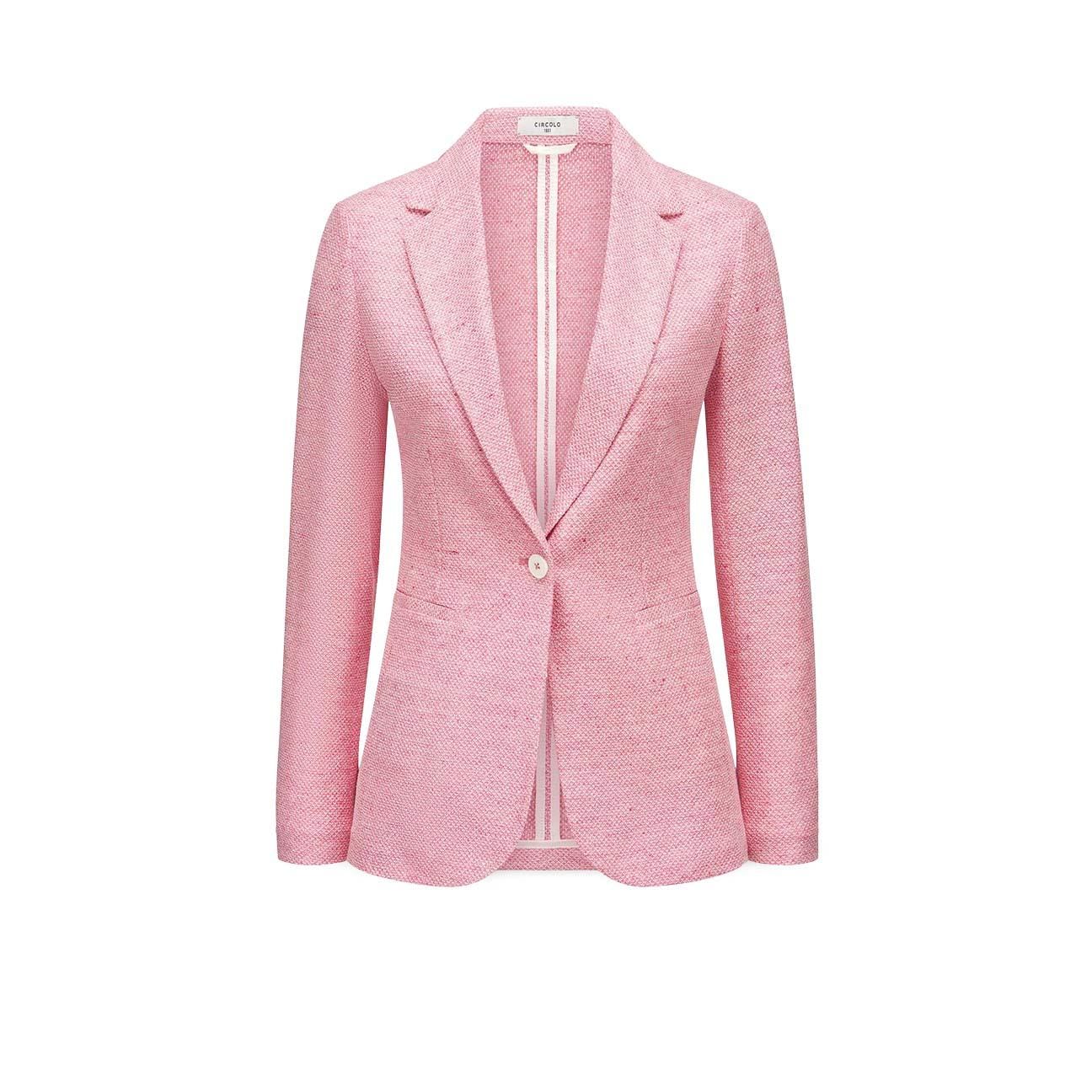 CIRCOLO1901 Giacca donna Slim in  lino e cotone Rosa