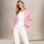 CIRCOLO1901 Giacca donna Slim in  lino e cotone Rosa