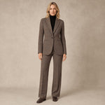 CIRCOLO1901 Giacca donna Slim Long a quadri Marrone