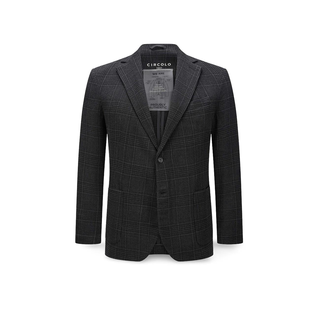 CIRCOLO1901 Giacca uomo in lana a quadri Grigio Scuro