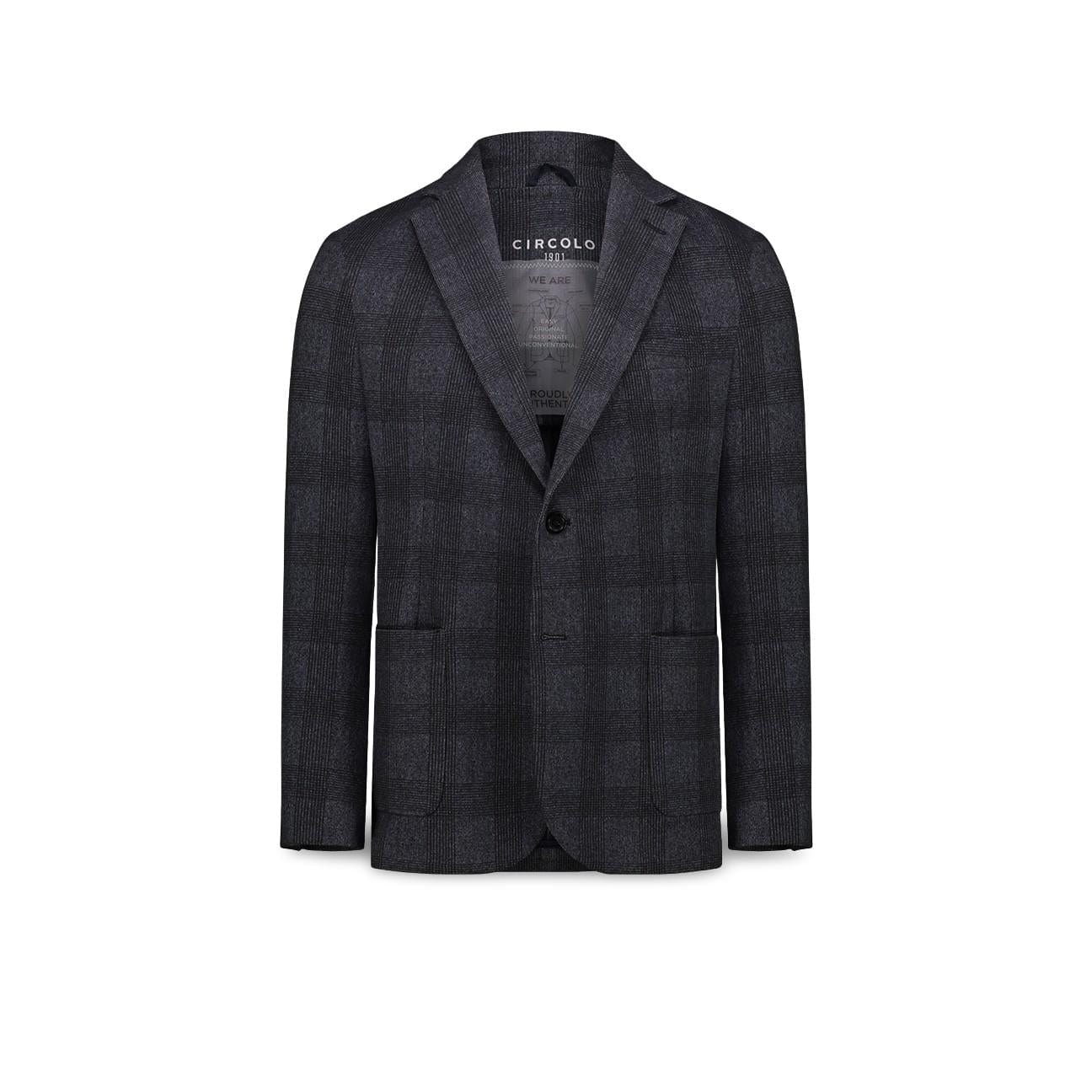 CIRCOLO1901 Giacca uomo monopetto a quadri Blue