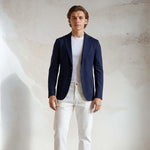 CIRCOLO1901 Giacca uomo monopetto cotone superlight Blue