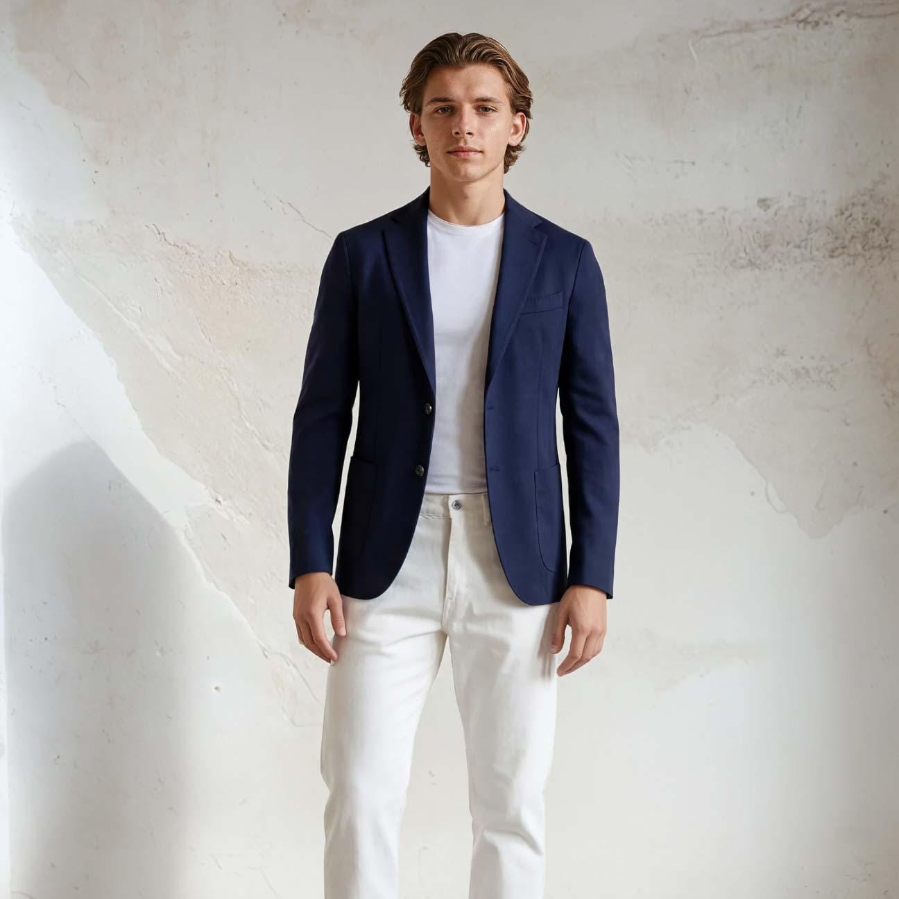 CIRCOLO1901 Giacca uomo monopetto cotone superlight Blue