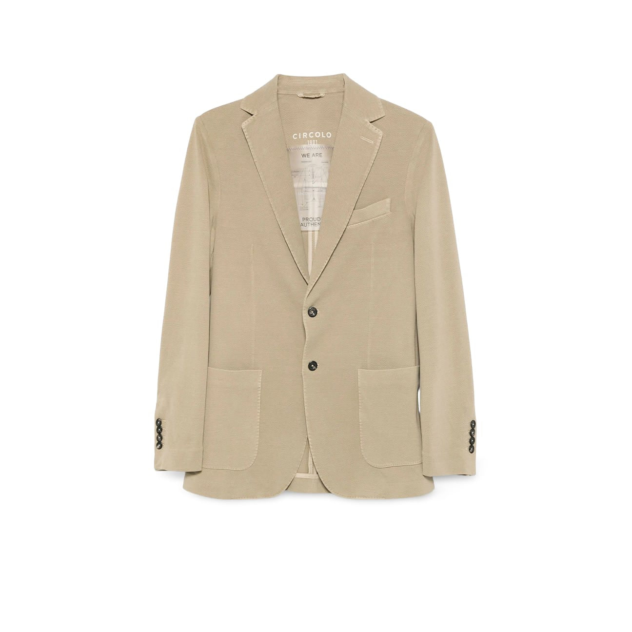 CIRCOLO1901 Giacca uomo monopetto cotone superlight Stone
