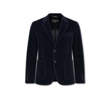 CIRCOLO1901 Giacca uomo monopetto in velluto Blue