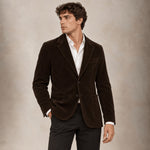 CIRCOLO1901 Giacca uomo monopetto in velluto Marrone