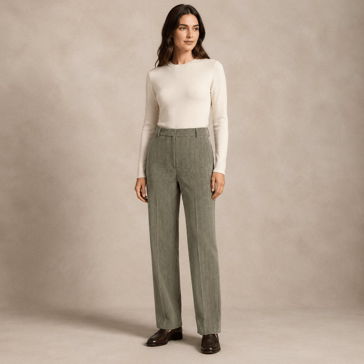 CIRCOLO1901 Pantaloni donna in jersey stampato Herringbone Nero