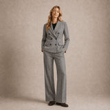 CIRCOLO1901 Pantaloni donna in jersey stampato Herringbone Nero