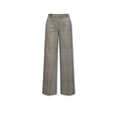 CIRCOLO1901 Pantaloni donna in jersey stampato Herringbone Nero