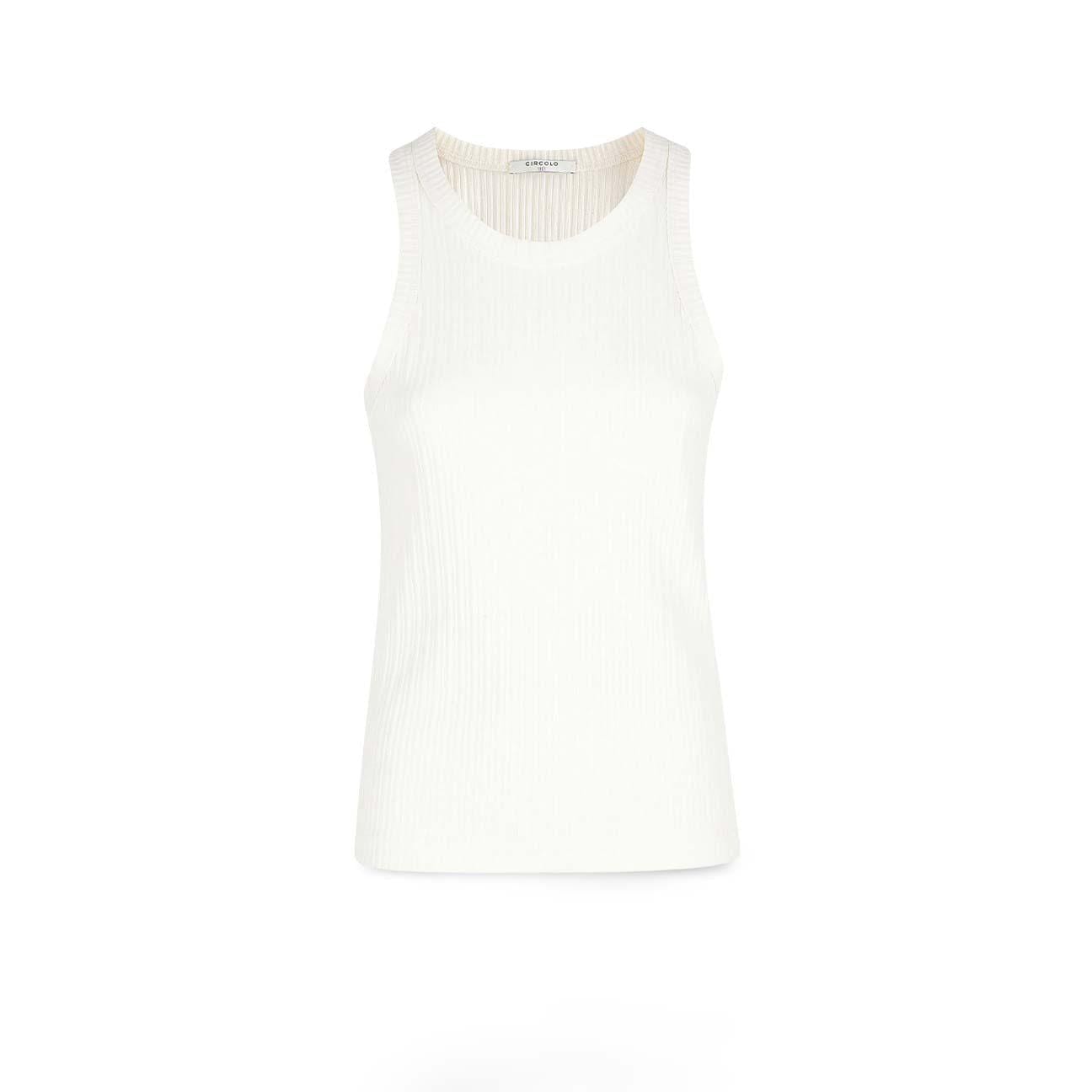 CIRCOLO1901 Top donna a coste Bianco