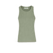 Top donna a coste Verde Militare