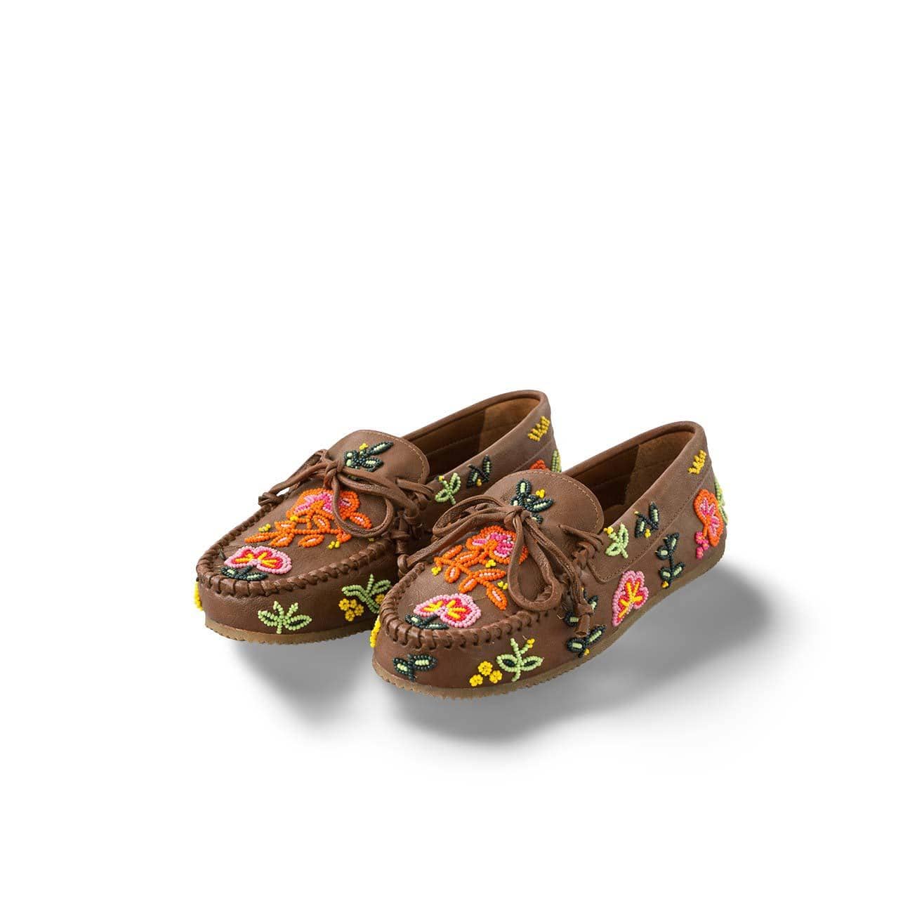 DE SIENA Mocassino donna in pelle con perline Multicolor