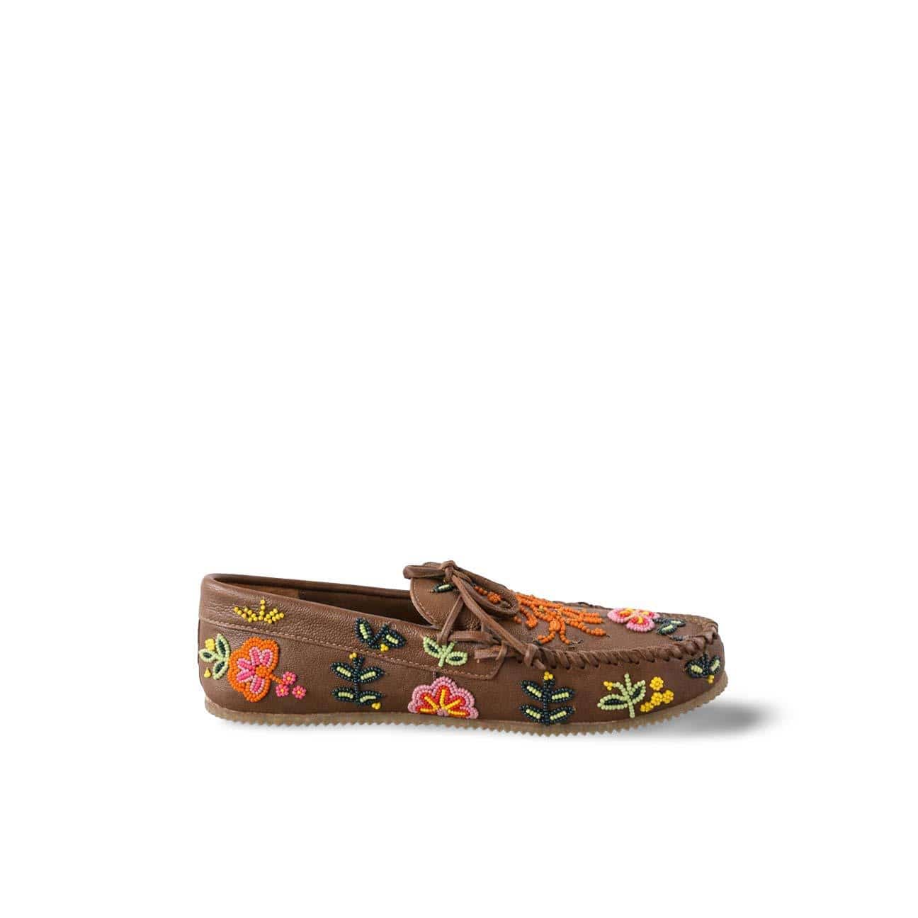 DE SIENA Mocassino donna in pelle con perline Multicolor