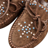 DE SIENA Mocassino donna in suede con perline Marrone