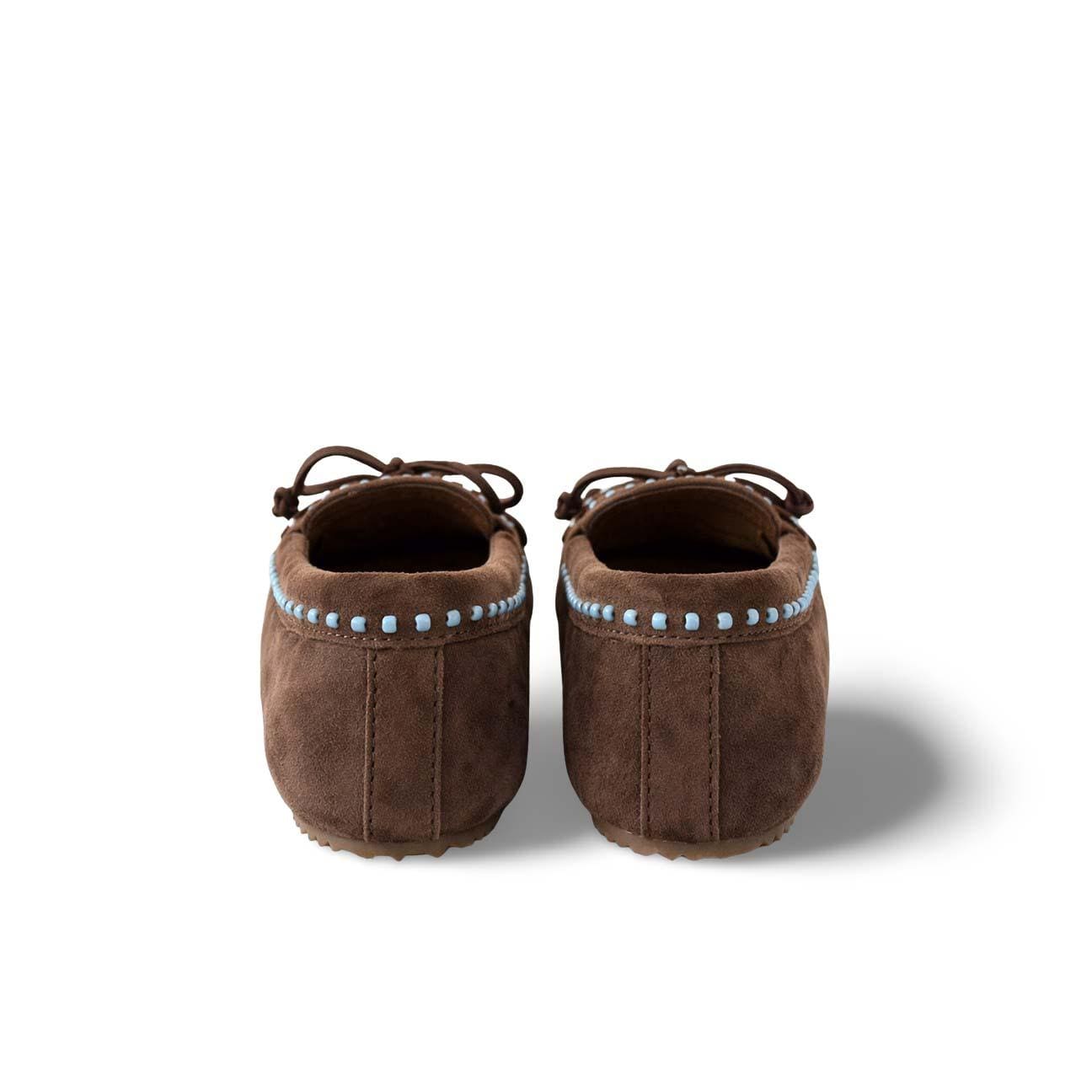 DE SIENA Mocassino donna in suede con perline Marrone