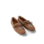 DE SIENA Mocassino donna in suede con perline Marrone