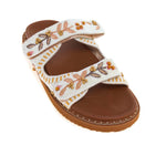 DE SIENA Sandali donna Noreen In  tessuto Perline Beige Bianco