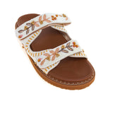 DE SIENA Sandali donna Noreen In  tessuto Perline Beige Bianco